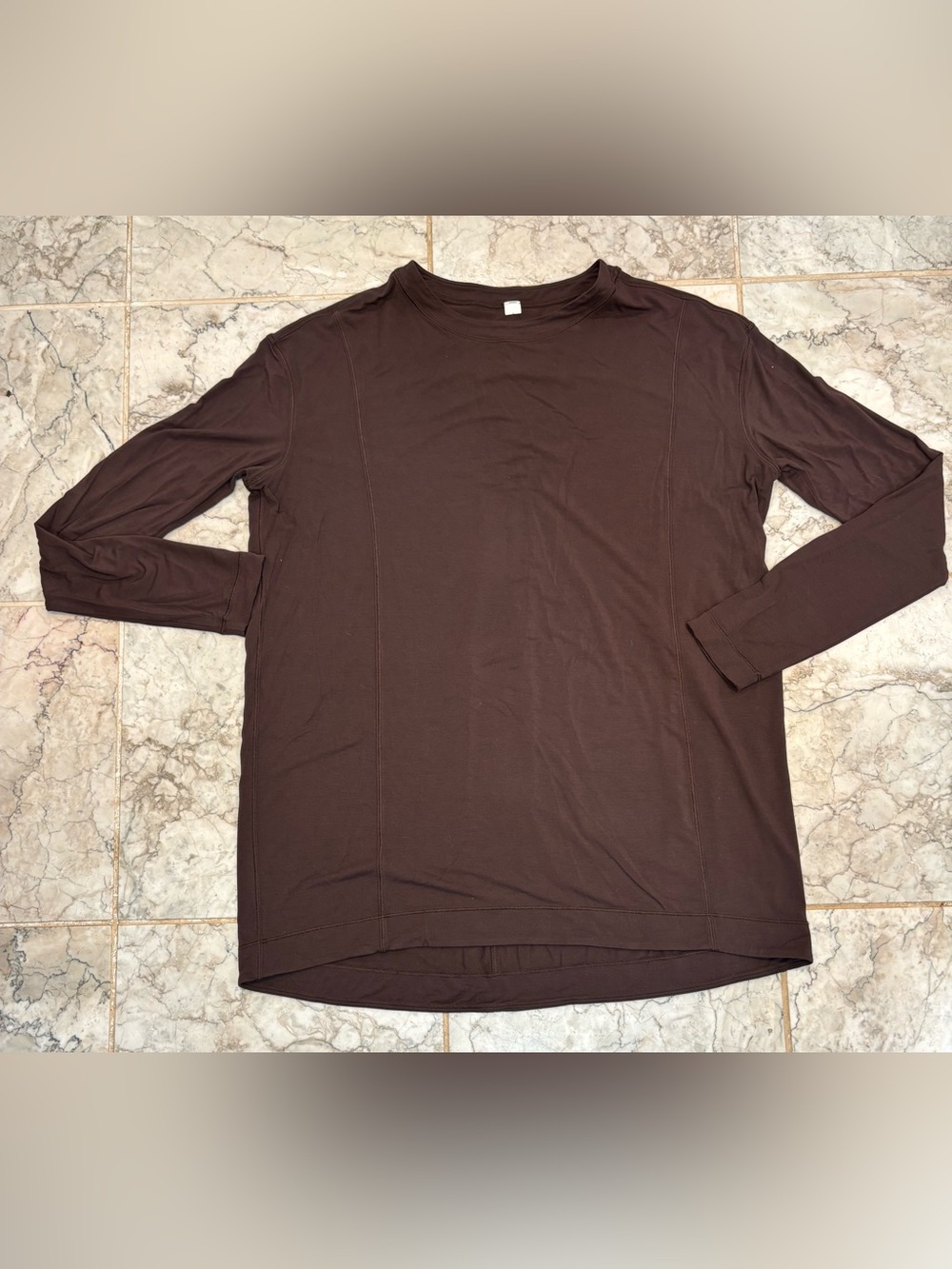 Lululemon Modal Pleated Back Long Sleeve Shirt 6 Running Gym Yoga Brown